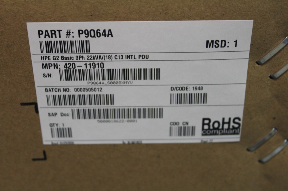 Компонент P9Q64A NEW HP G2 18x C13 12x C19 3 Phase 22kVA 32A 230V 0U Rack PDU 866817-034 — фото 1