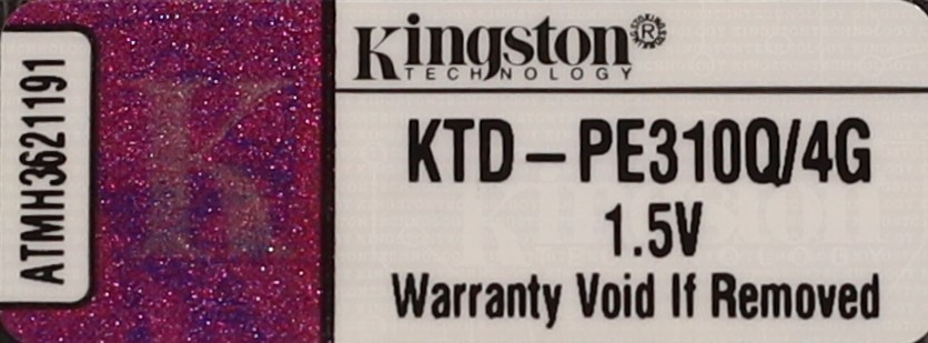 Модуль памяти Kingston 4 ГБ DDR3-1066 PC3-8500 ECC Registered (KTD-PE310Q/4G) — фото 2