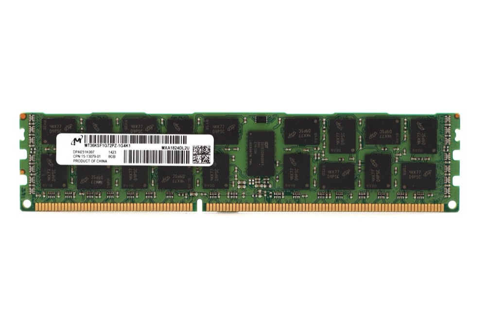 Модуль памяти Micron 8GB PC3L-10600 DDR3 1333 ECC REG Server Memory MT36KSF1G72PZ-1G4K1 Tested — фото 1