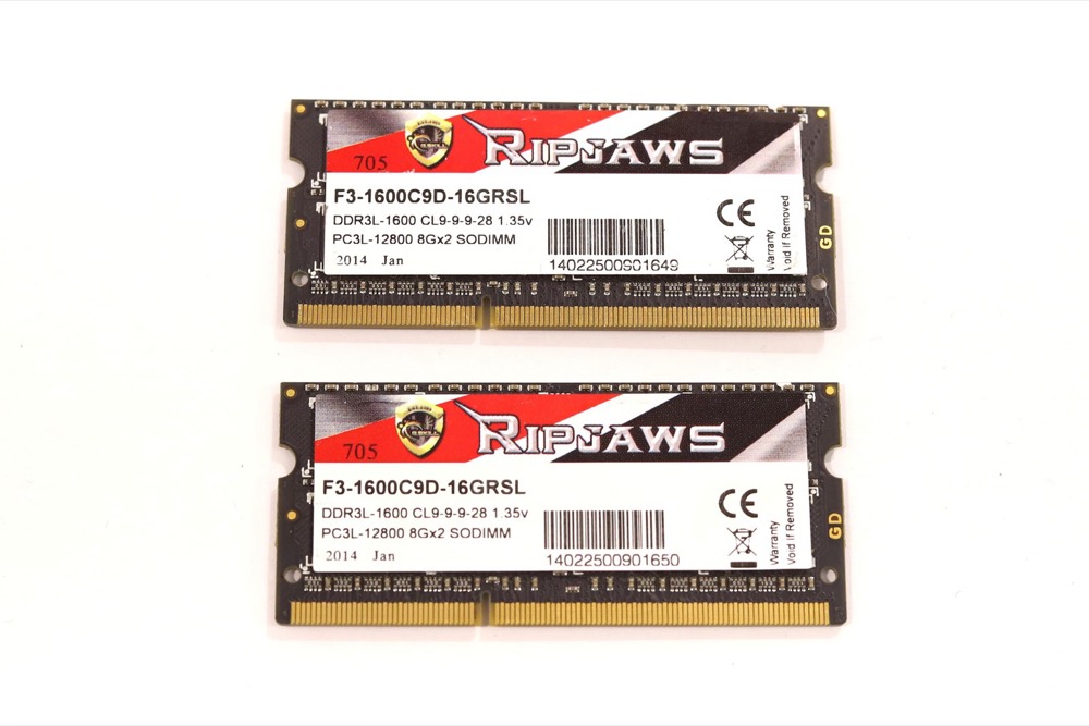 Модуль памяти Lot of 2 G.SKILL 8GB PC3L-12800 DDR3-1600MHz Laptop Memory P/N:F3-1600C9D-16GRSL — фото 1