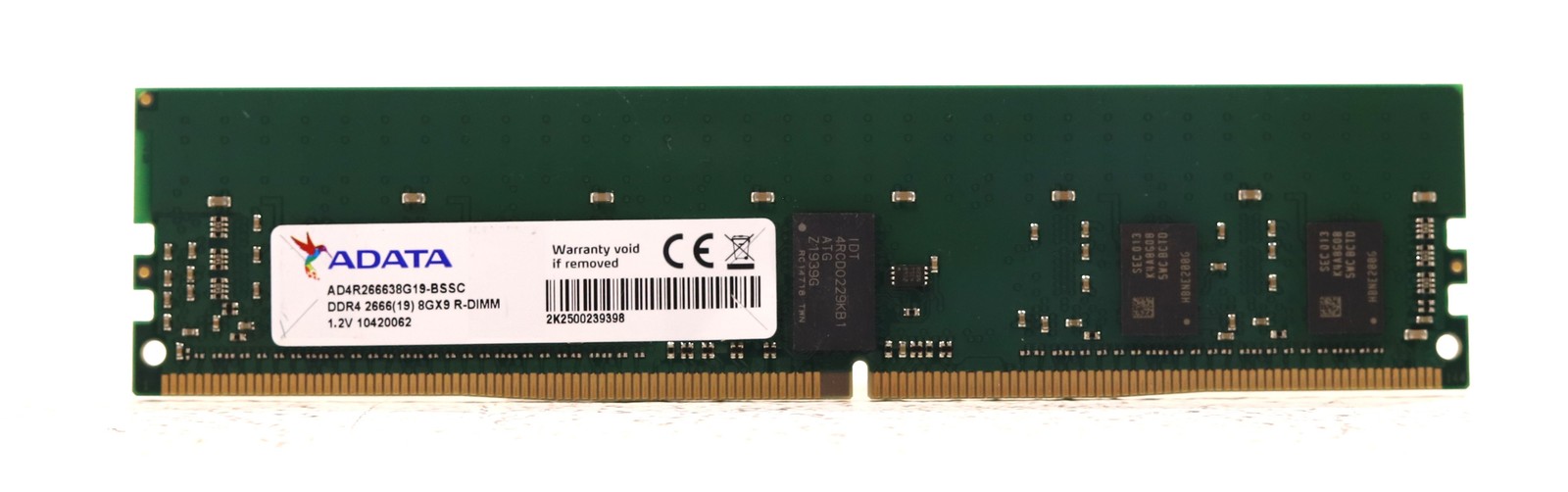 Модуль памяти ADATA 8GB PC4-21300 DDR4-2666MHz ECC REG Server Memory P/N: AD4R266638G19-BSSC — фото 1