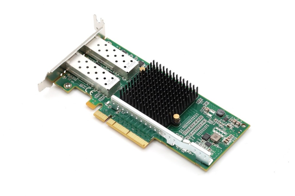 Плата Dell PE210G2SPI9A-XR Dual-Port 10GB Low Profile Fiber Channel Card P/N: 03CTVF — фото 1
