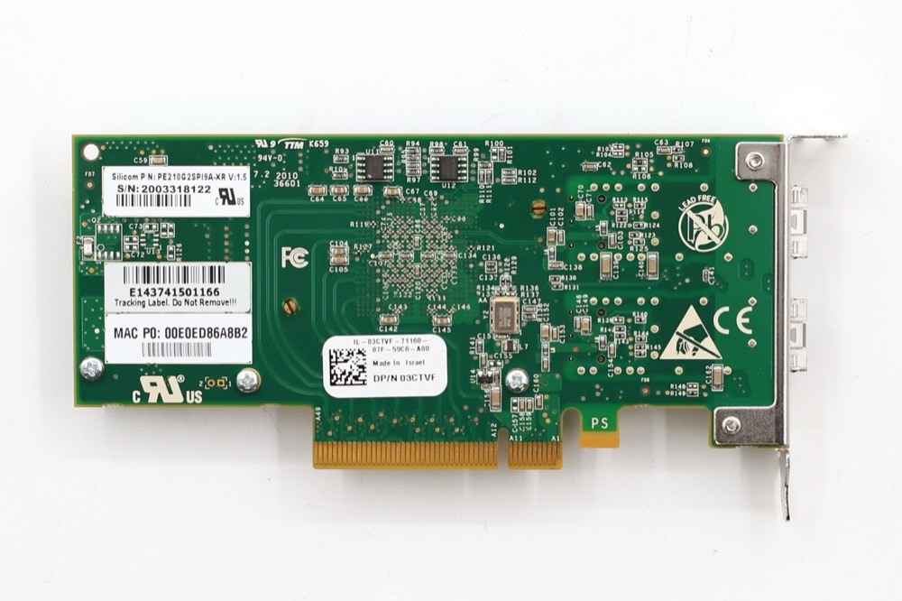 Плата Dell PE210G2SPI9A-XR Dual-Port 10GB Low Profile Fiber Channel Card P/N: 03CTVF — фото 2