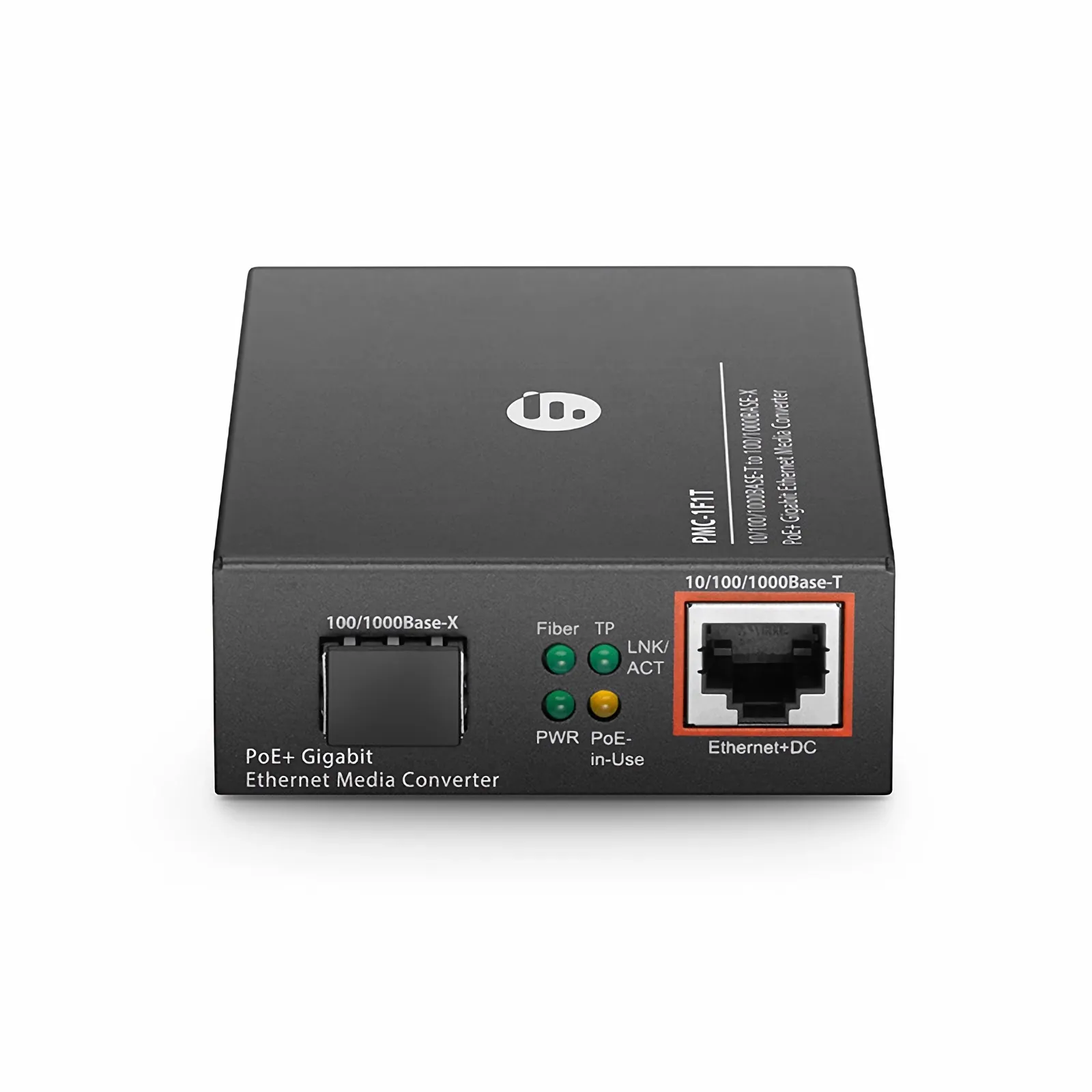 Неуправляемый PoE+ медиаконвертер gigabit ethernet 1x 10/100/1000Base-T в 1x 100/1000Base-X SFP, вилка европейского ст — фото 1