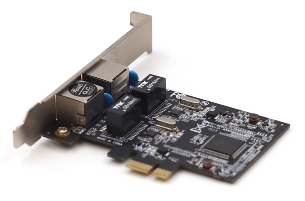 Сетевая карта Rosewill Dual-Port Gigabit PCIe Ethernet Network Card P/N: PN408111GX2A Tested — фото 1