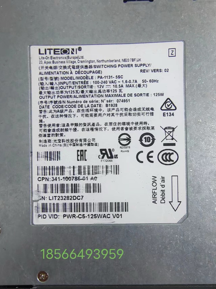 Блок питания CISCO PWR-C5-600WAC НОВЫЙ — фото 3