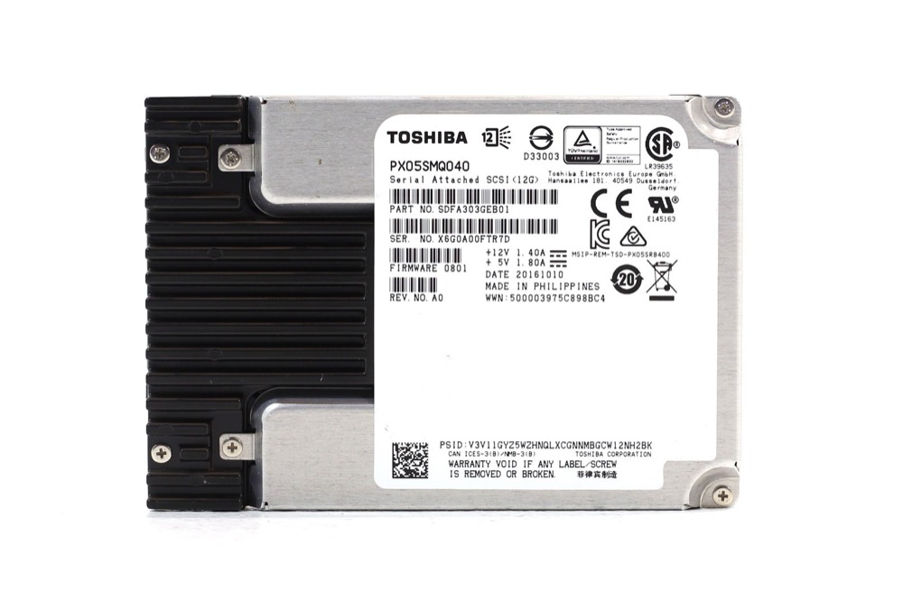 SSD-накопитель Toshiba PX05SMQ040 400GB 2.5" 12Gb/s SAS Solid State Drive P/N: SDFA303GEB01 — фото 1
