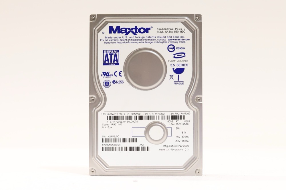Жёсткий диск Maxtor DiamondMax Plus-9 80GB 3.5" SATA Hard Drive IBM FRU P/N: 71P7293 Tested — фото 1