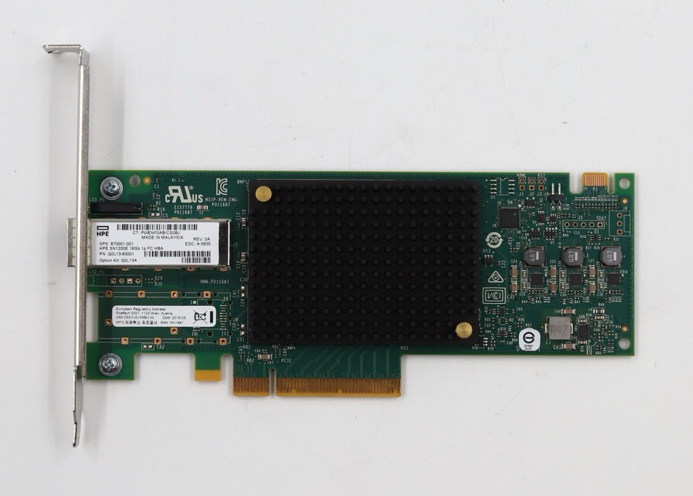 Трансивер HPE Q0L13-63001/SN1200E Single-Port 16GbE SFP PCIe Hot Bus Adapter PN:870001-001 — фото 2