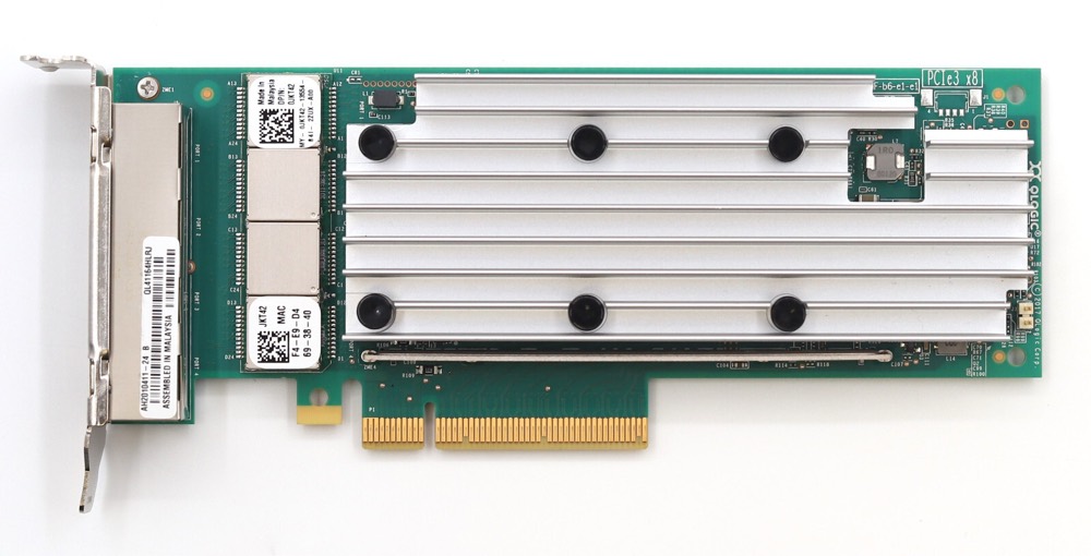 Плата DELL Qlogic QL4116HLRJ Quad Port 10Gbps RJ45 PCIe Card P/N: 0JKT42 Tested — фото 1