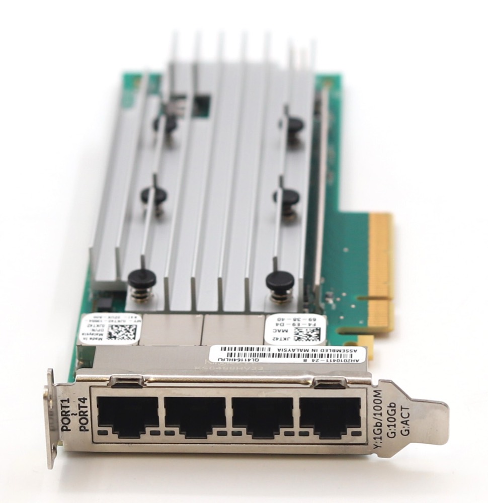 Плата DELL Qlogic QL4116HLRJ Quad Port 10Gbps RJ45 PCIe Card P/N: 0JKT42 Tested — фото 2