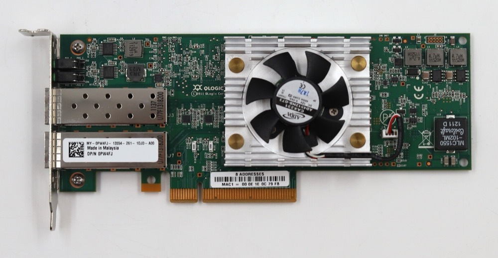 Плата Dell QLE8262L-CU-DE 10Gb Dual-Port PCIe x8 Server Fibre Channel Card P/N: 0PW4FJ — фото 2