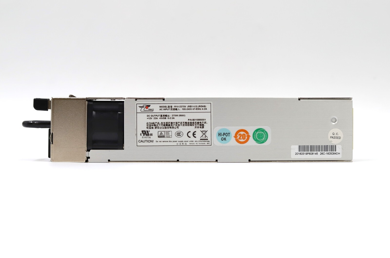 Блок питания EMACS R1V-2275V 275W Redundant Power Supply P/N: B015660001 Tested Working — фото 2