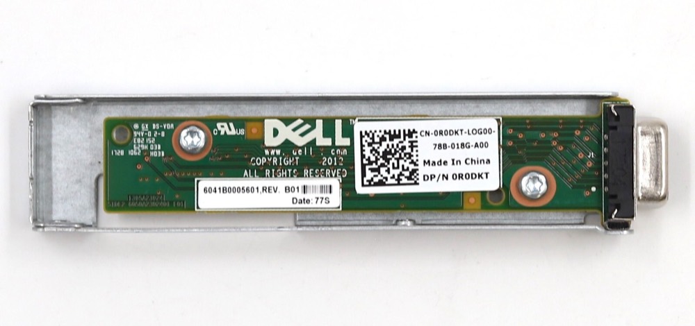 Крепление Dell PowerEdge R630/620 VGA-Port Panel Board W/Bracket Dell P/N: 0R0DKT Tested — фото 1