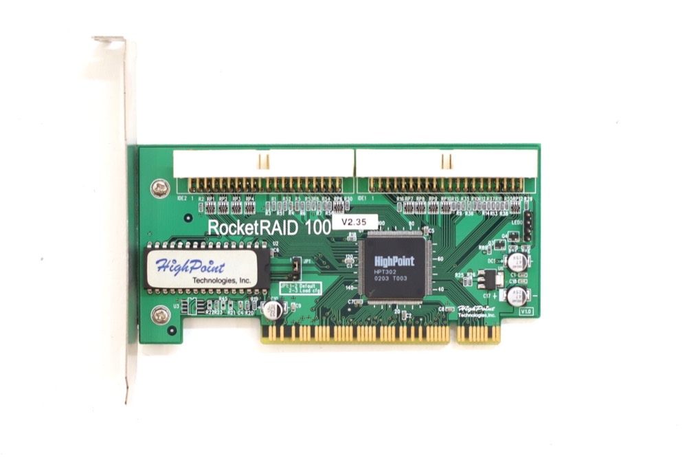 RAID/HBA-контроллер HighPoint RocketRAID 100 2CH PCIe IDE RAID Controller Card P/N: RR100 Tested — фото 2