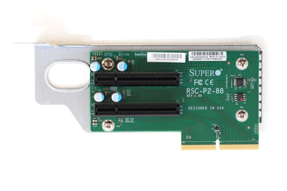 Райзер SuperMicro Dual-Slot 2U Passive PCIe X8 LHS Riser Card W/Bracket P/N: RSC-P2-88 — фото 1