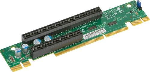 Плата расширения Supermicro RSC-W-68 Riser Card 1U LHS WIO w/ 2 PCI-E x8 slots or PCI-E x16 slot — фото 1