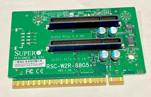 Плата расширения Supermicro RSC-W2R-88G5+ 2U RHS WIO Riser card with two PCIe 5.0 X8 slots — фото 1