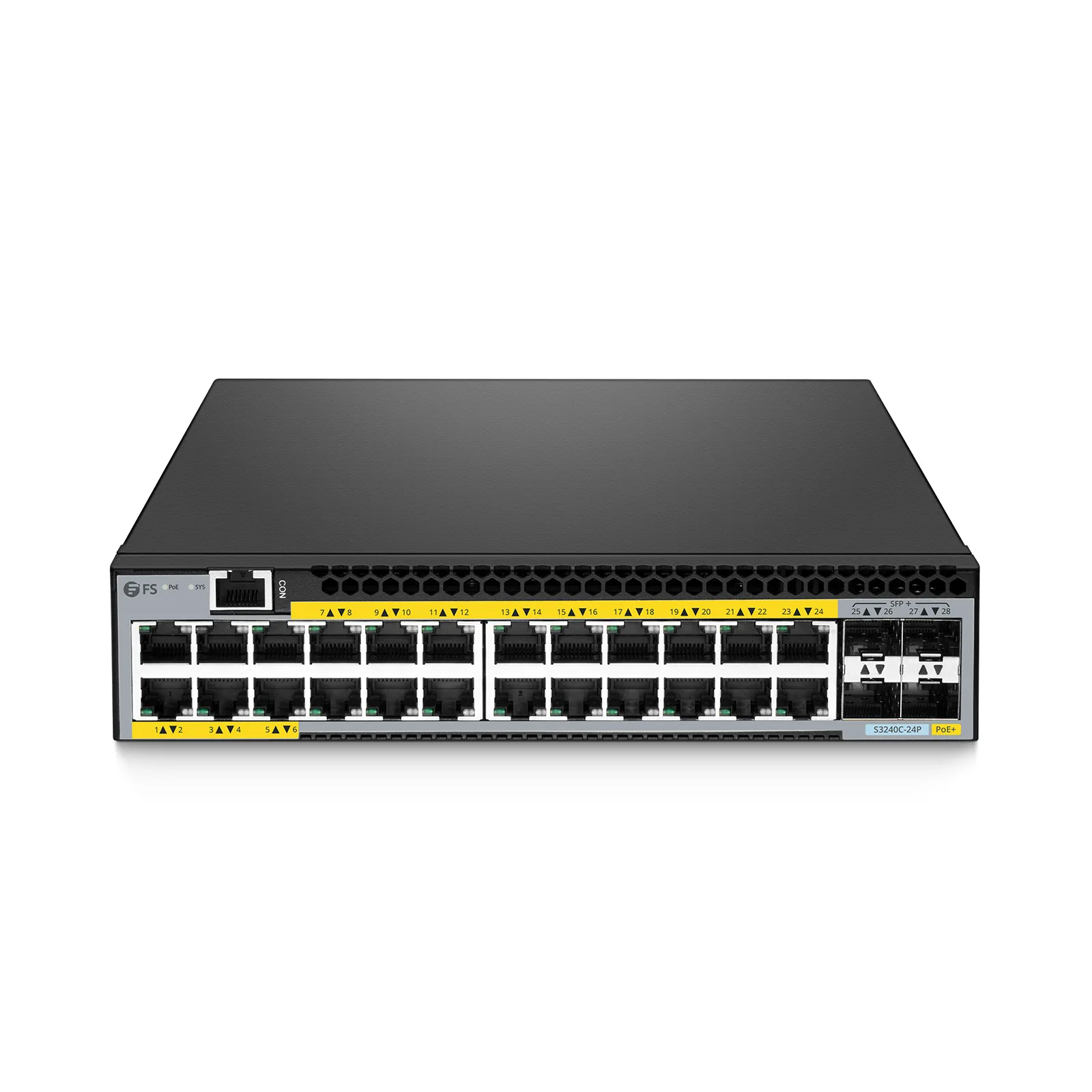 S3240C-24P, 24-портовый коммутатор Gigabit Ethernet L2+ PoE+, 24x PoE+ портов @380Вт, с 4x 10Gb SFP+ аплинками. — фото 1