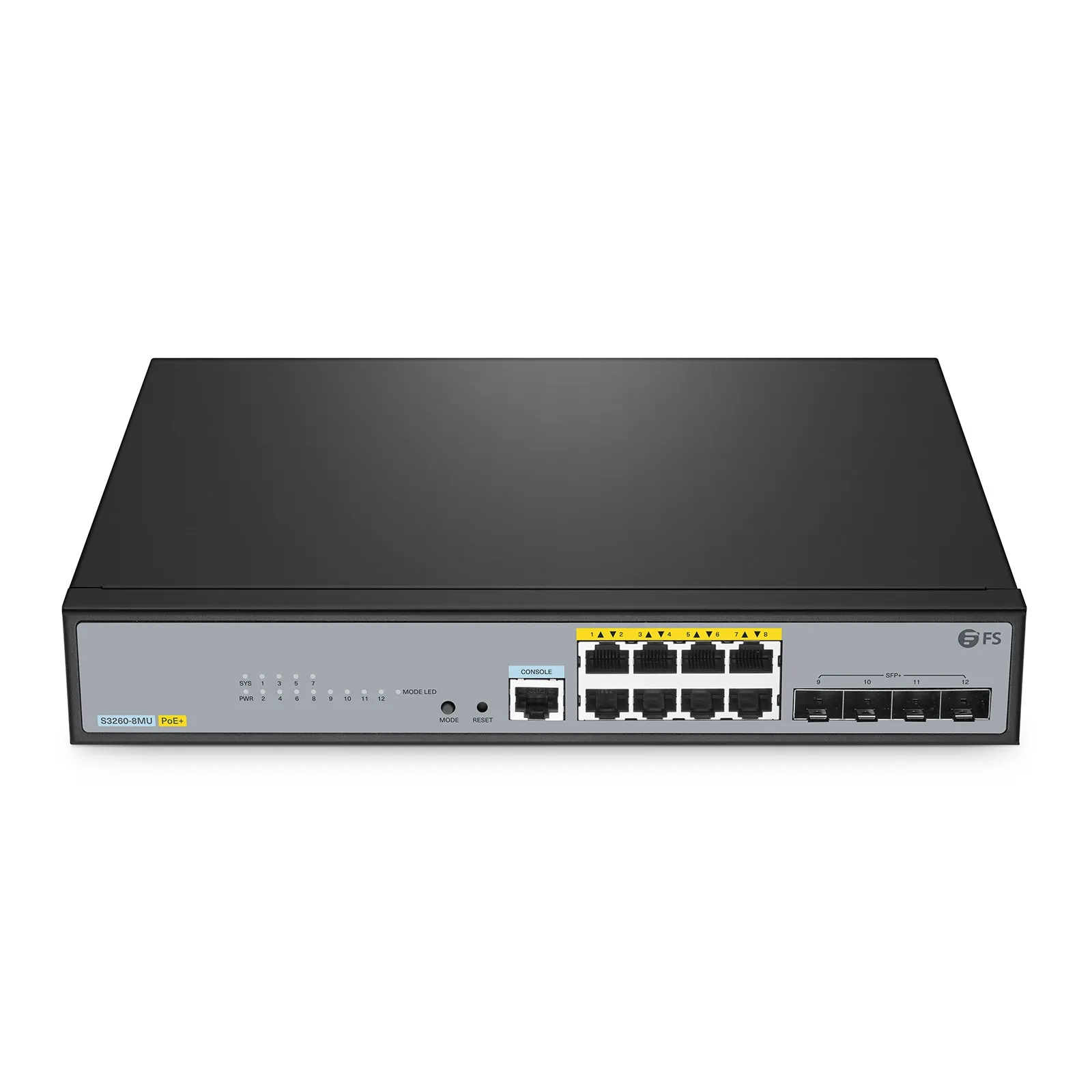 S3260-8MU, 8-портовый коммутатор Ethernet L2+ PoE++, 8x 2.5GBASE-T/мультигигабит, с 4x 10Gb SFP+ аплинками. — фото 1