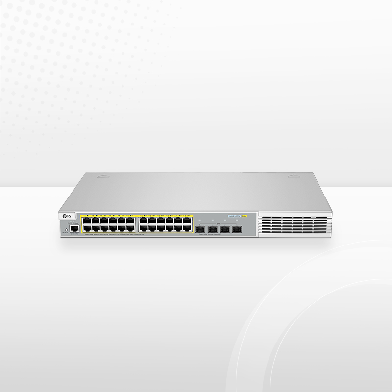 Стекируемый коммутатор S3410-24TF-P L2+ PoE+, 24x 10/100/1000BASE-T, 4x 1G SFP. Чип Broadcom BCM56150. — фото 1