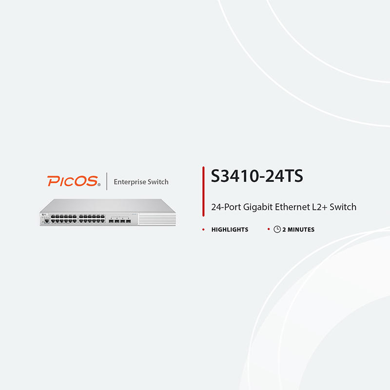 Коммутатор S3410-24TS L2+ Gigabit PicOS, 24x 1G RJ45, 4x 10Gb SFP+. Поддержка MLAG и чипа Broadcom. — фото 1