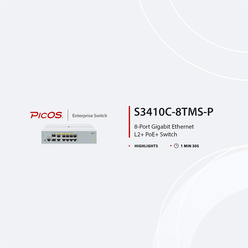 Коммутатор S3410C-8TMS-P L2+ PicOS PoE+, 8x 1G RJ45, 2x 5Gb RJ45, 2x 10Gb SFP+. — фото 1