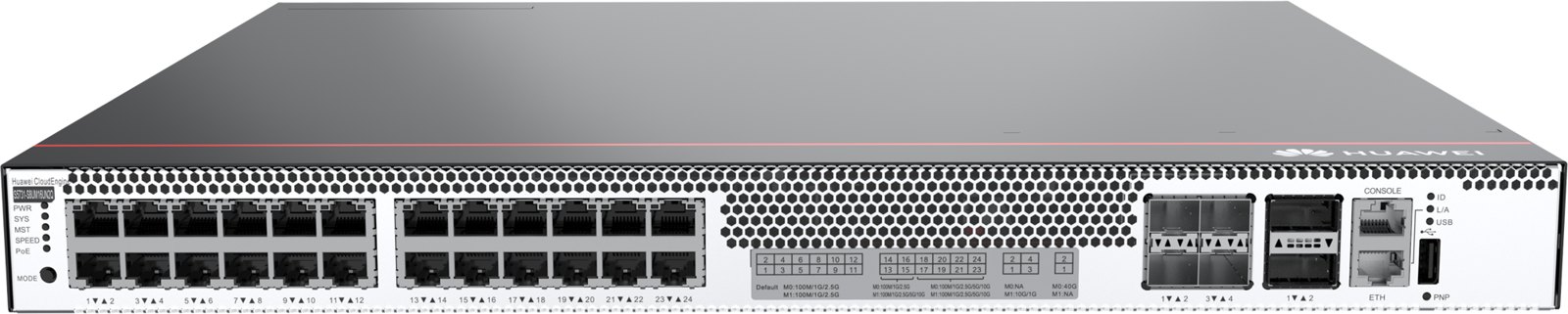 Коммутатор Huawei S5731-S8UM16UN2Q (8×100M/1/2.5/5/10G,16×100M/1/2.5G, 2×40GE QSFP or 12×100M/1/2.5/5/10G) — фото 1