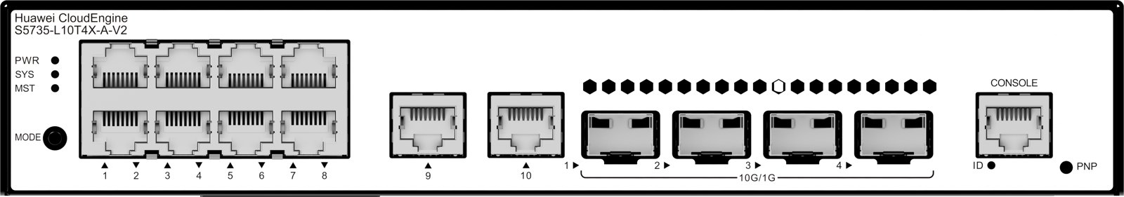 Коммутатор Huawei S5735-L10T4X-A-V2 (10×GE, 4×10GE SFP+, встроенный БП AC) — фото 2