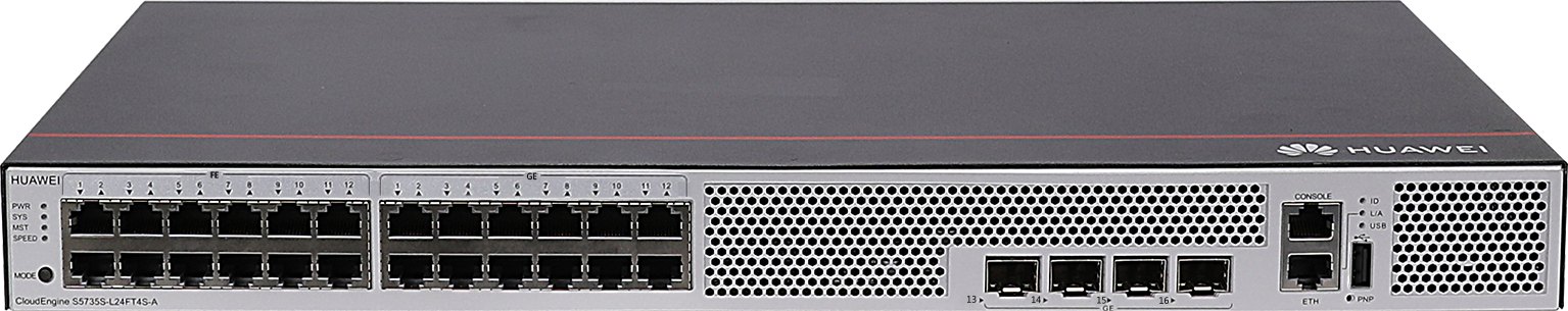 Коммутатор Huawei S5735S-L24FT4S-A (12×10/100BASE-TX, 12×10/100/1000BASE-T, 4×GE SFP, питание AC) — фото 1