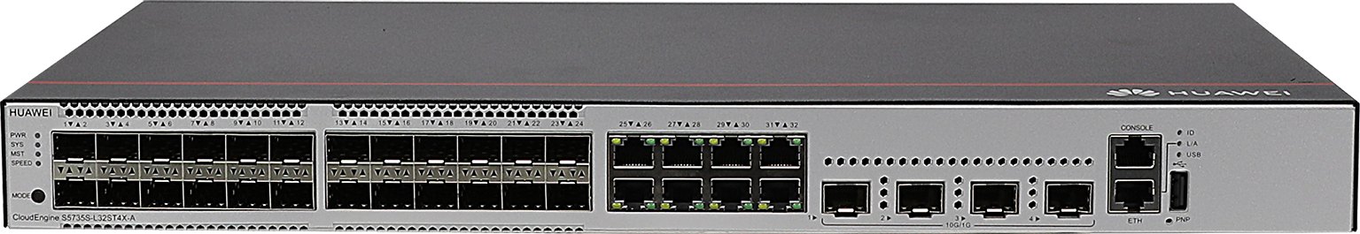 Коммутатор Huawei S5735S-L32ST4X-A (24×GE SFP, 8×10/100/1000BASE-T, 4×10GE SFP+, питание AC) — фото 1