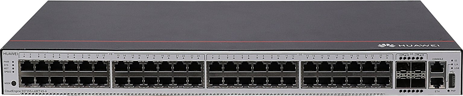 Коммутатор Huawei S5735S-L48FT4S-A (24×10/100BASE-TX, 24×10/100/1000BASE-T, 4×GE SFP, питание AC) — фото 1