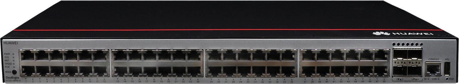 Коммутатор Huawei S5735S-L48P4X-A1 (48×10/100/1000BASE-T, 4×10GE SFP+, PoE+, питание AC) — фото 1