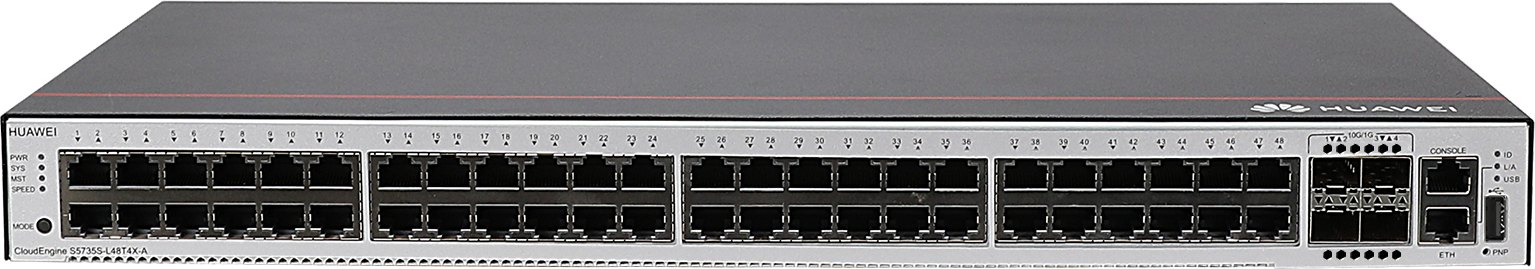 Коммутатор Huawei S5735S-L48T4X-A (48×10/100/1000BASE-T, 4×10GE SFP+, питание AC) — фото 1