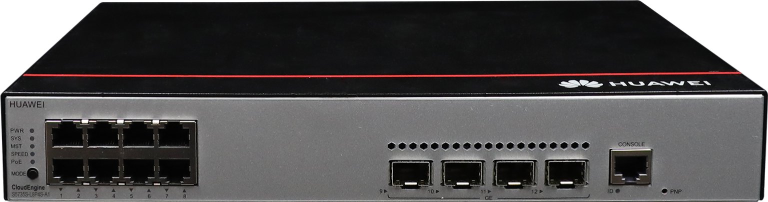 Коммутатор Huawei S5735S-L8P4S-A1 (8×10/100/1000BASE-T, 4×GE SFP, PoE+, питание AC) — фото 1