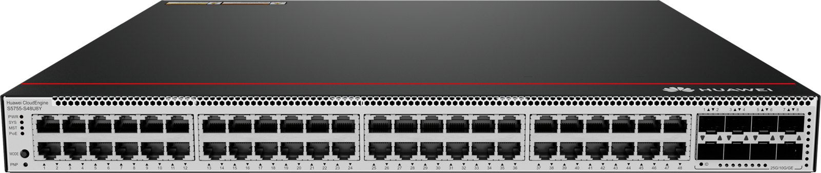 Коммутатор PoE Huawei S5755-S48U8Y (48×10/100/1000 BASE-T (PoE++), 8×25GE SFP28, без БП) — фото 1