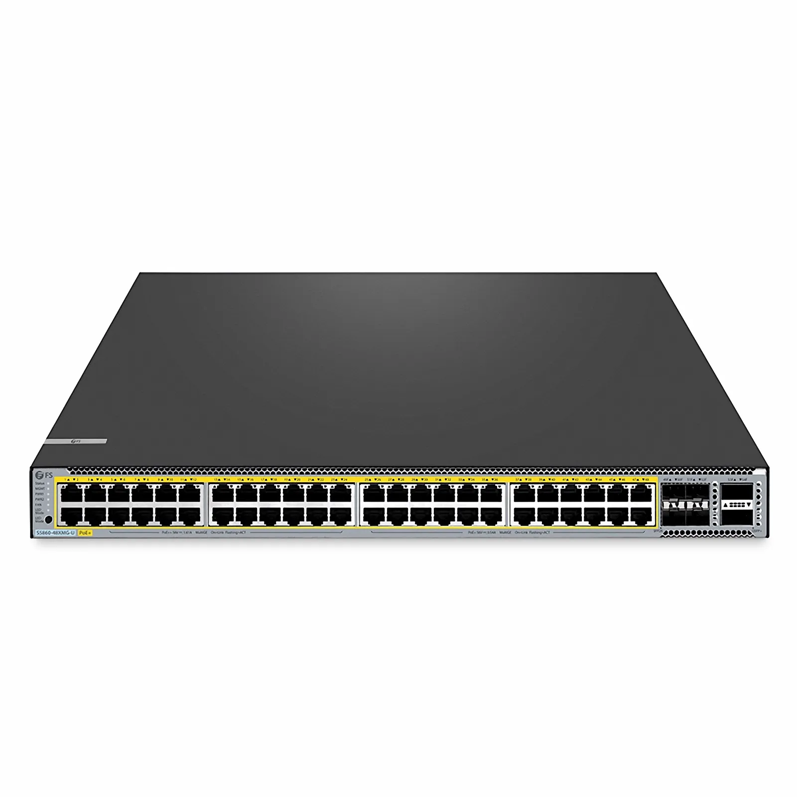 Стекируемый коммутатор S5860-48XMG-U L3 PoE++, 48x 2.5G/5G/10GBase-T, 4x 10G/25G SFP28, 2x 40G QSFP+. Чип Broadcom. — фото 2