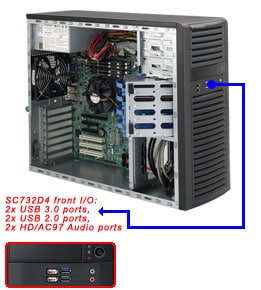 Корпус Supermicro SC732D4-903B Mid-Tower — фото 1