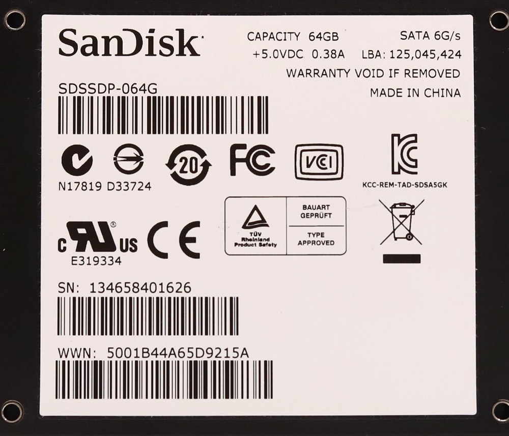 SSD-накопитель SanDisk 64 ГБ SATA III 6 Гбит/с MLC 2,5" (SDSSDP-064G) — фото 3