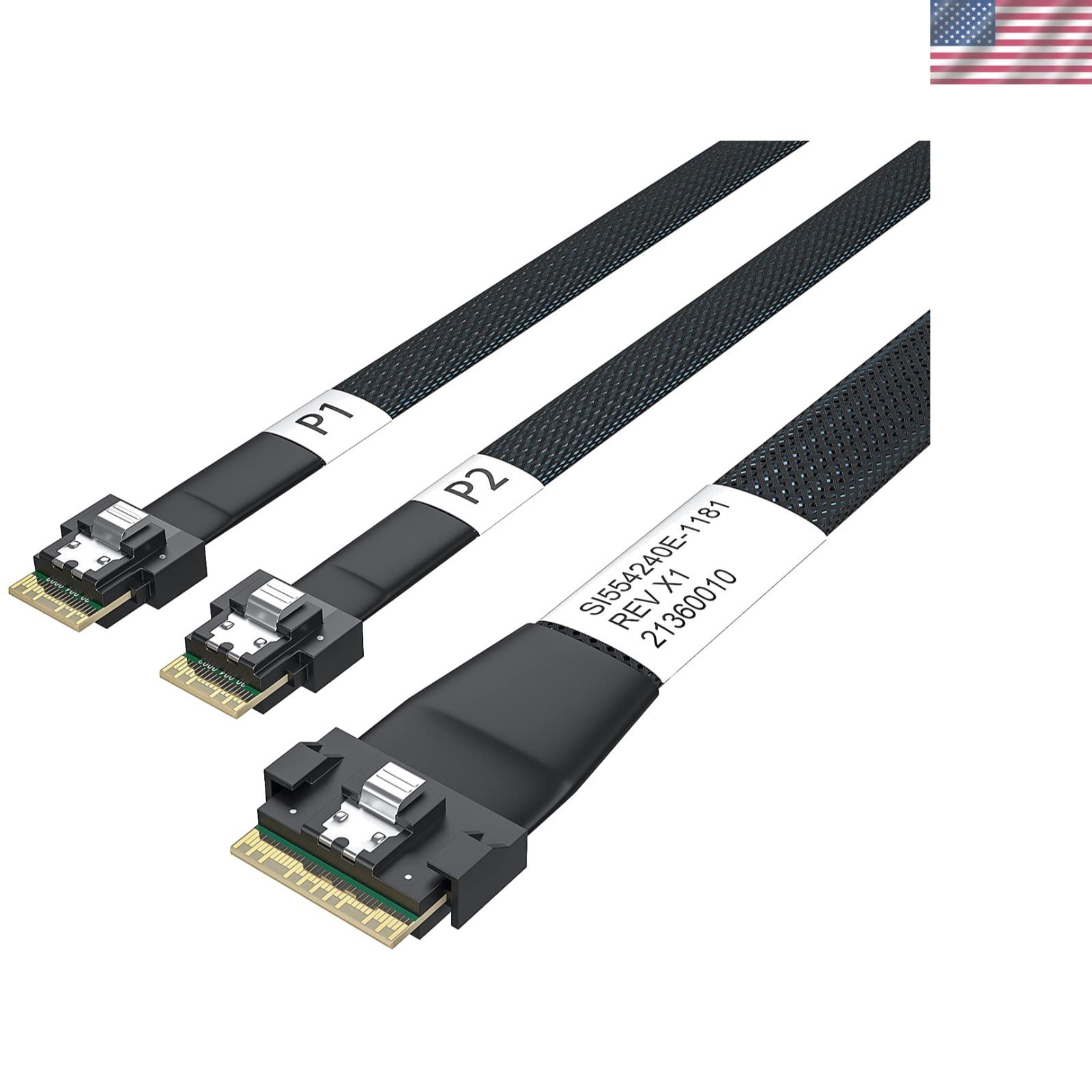 Кабель Slimline SFF-8654 x8 — 2×SFF-8654 x4 — фото 1