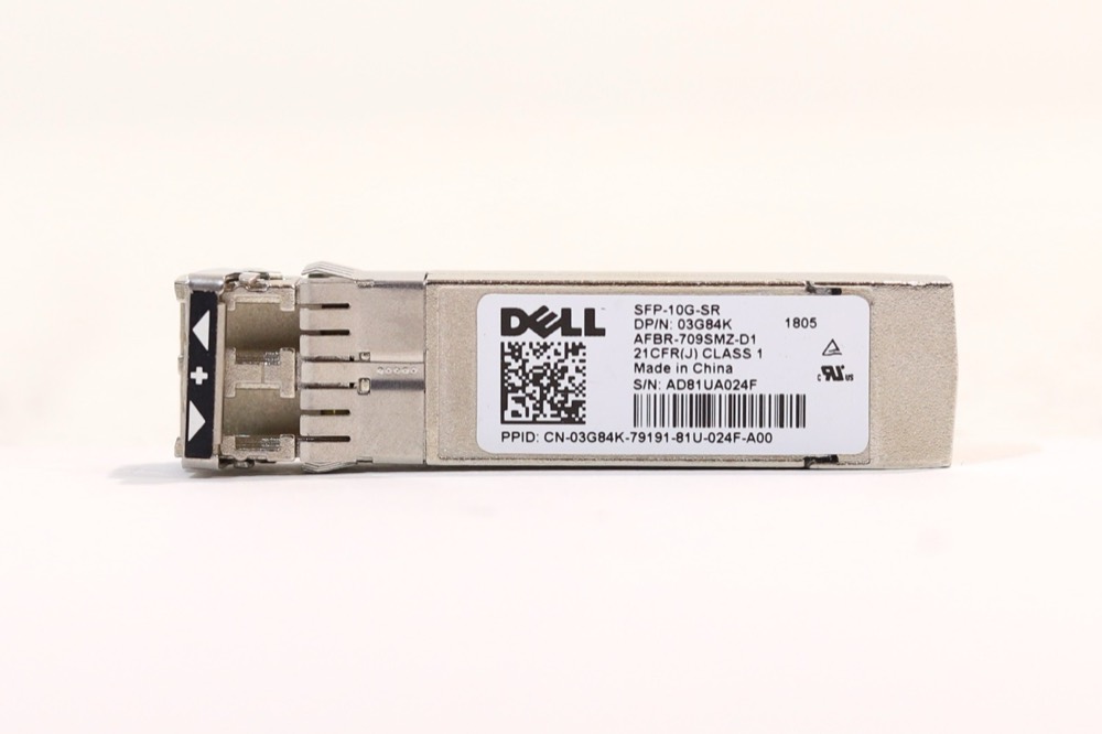 Трансивер Dell SFP-100-SR 10GbE SFP+ 850nm 300m Transceiver Module Dell P/N: 03G84K Tested — фото 1