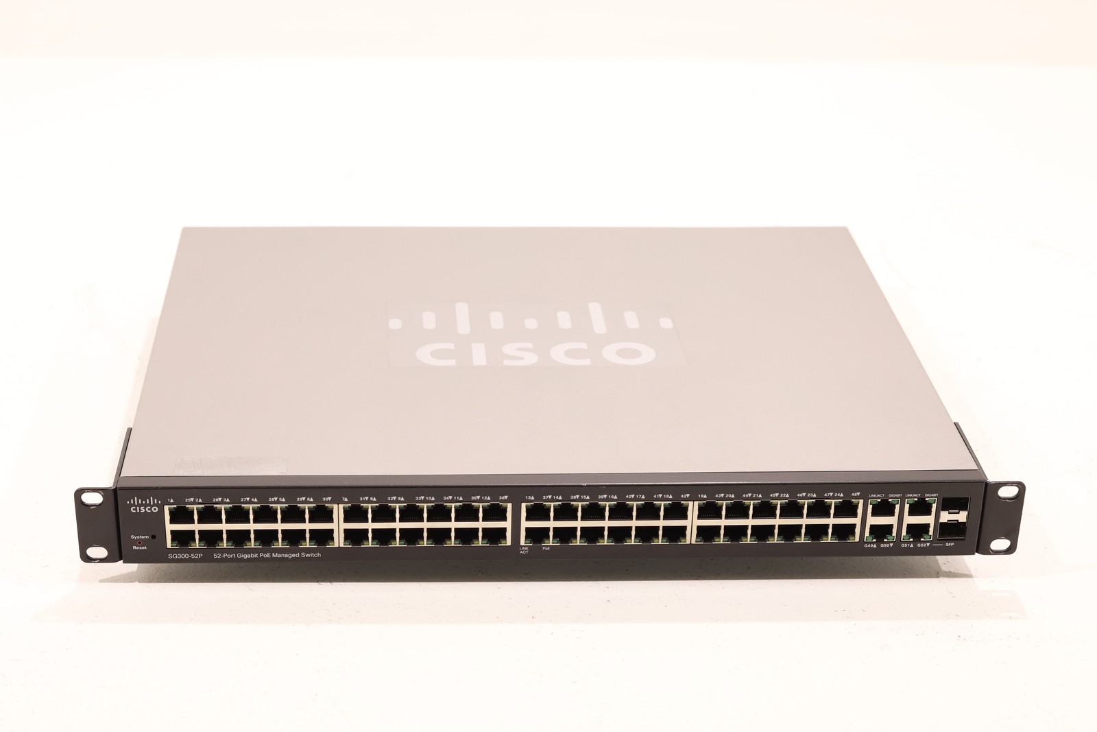 Коммутатор Cisco SG300-52P 52-Port Gigabit PoE Managed Switch W/Ears P/N: SG300-52P-K9-NA — фото 1