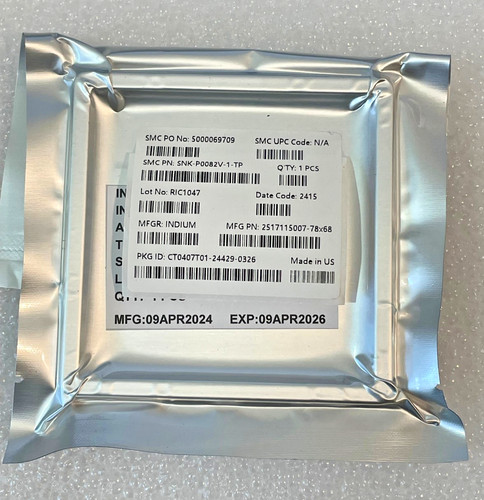 Радиатор SuperMicro SNK-P0082V-1-TP Foil, 68x78x0.2 mm, HSD, 52% Indium +/- 0.1%, 48% Tin — фото 1