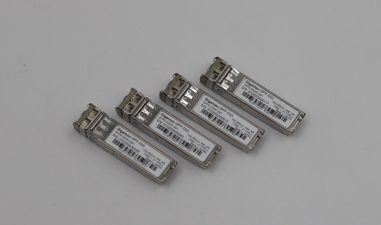 Трансивер Lot of 4 Gigamon 10G 850nm SFP+ MM SR Transceiver Module P/N: SPP5100SR-GM1 — фото 1