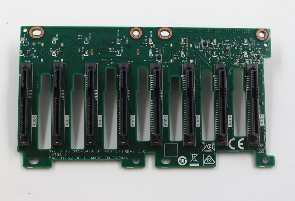 Бэкплейн Lenovo ThinkSystem SR550/SR650 2.5" 8-Bay HDD Backplane Board FRU P/N: 01GV283 — фото 2