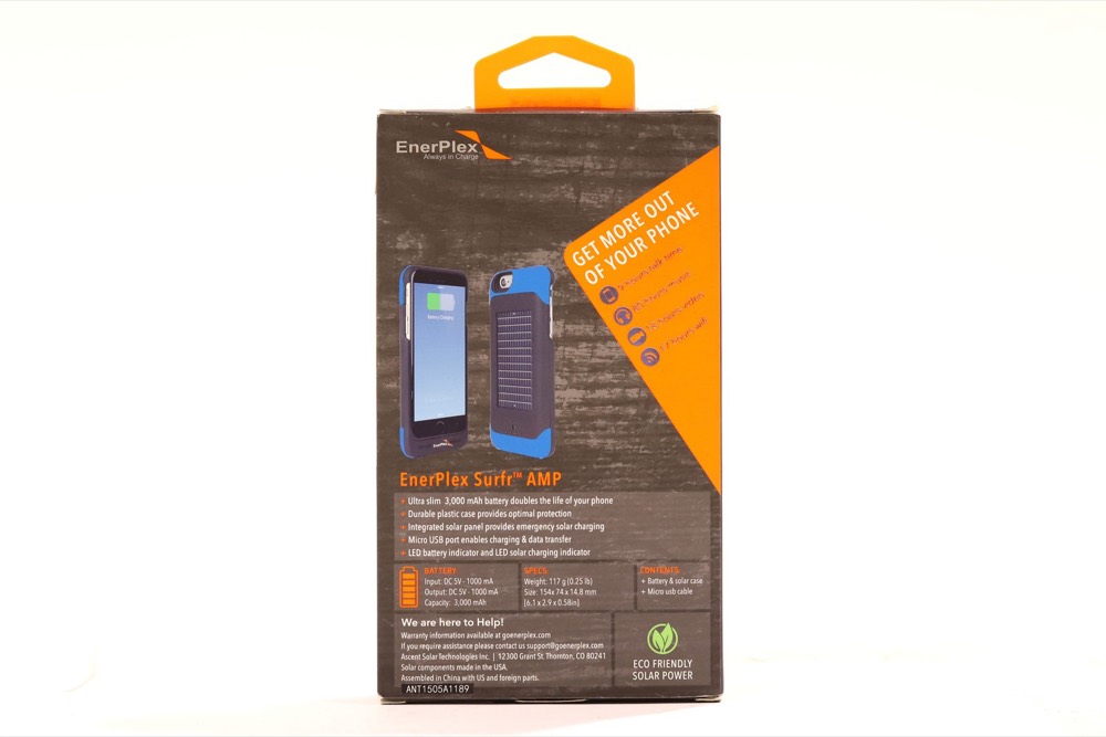 Батарея EnerPlex SRI6A3000BL Solar Battery Case 3000mAh iPhone 6 W/Micro USB Cable — фото 2