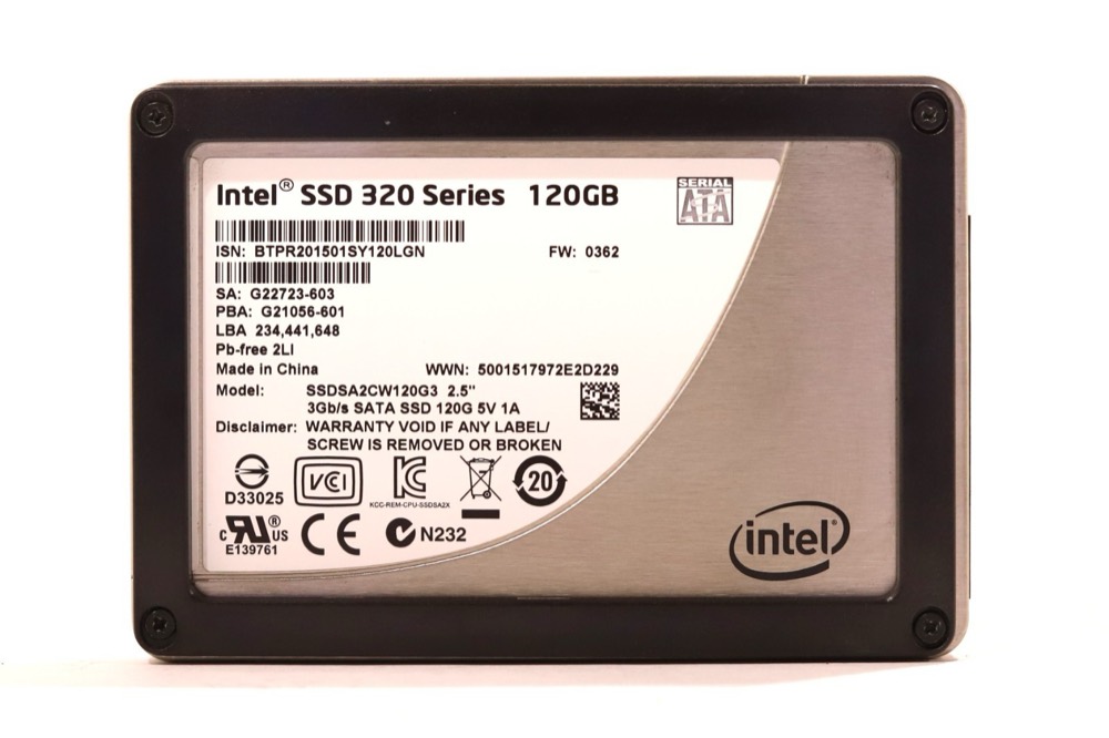 SSD-накопитель Intel SSDSA2CW120G3 320 Series 120GB 2.5" 3Gb/s SATA Solid State Drive Tested — фото 1