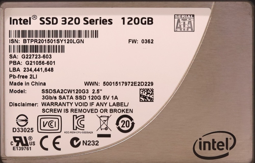 SSD-накопитель Intel SSDSA2CW120G3 320 Series 120GB 2.5" 3Gb/s SATA Solid State Drive Tested — фото 2