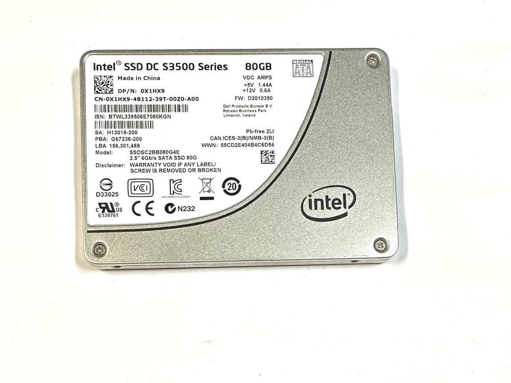 SSD-накопитель SSDSC2BB080G4E X1HX9 INTEL 80GB Multi-Level Cell SATA 6Gb/s 2.5in SSD HD — фото 1