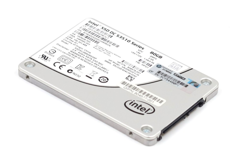 SSD-накопитель Intel SSDSC2BB080G6P 80GB 2.5" 6Gbps SATA Solid State Drive HP P/N: 804574-001 — фото 1